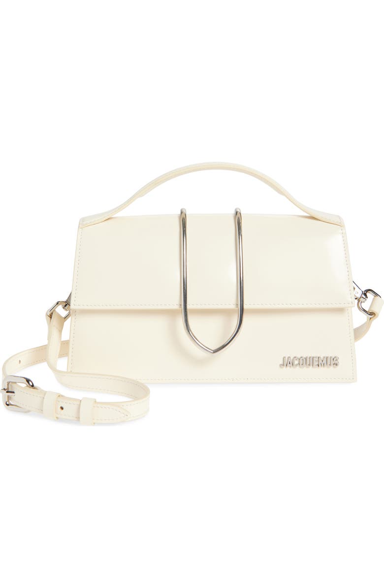 Jacquemus Le Grand Bambino Leather Shoulder Bag, Main, color, Light Ivory 115