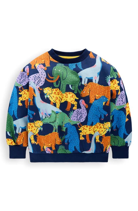 Kids' Dino Print Long Sleeve Cotton T-Shirt (Toddler, Little Kid & Big Kid)