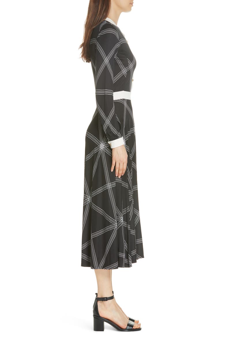 Anja Midi Dress, Alternate, color, BLACK DIAMOND STITCH