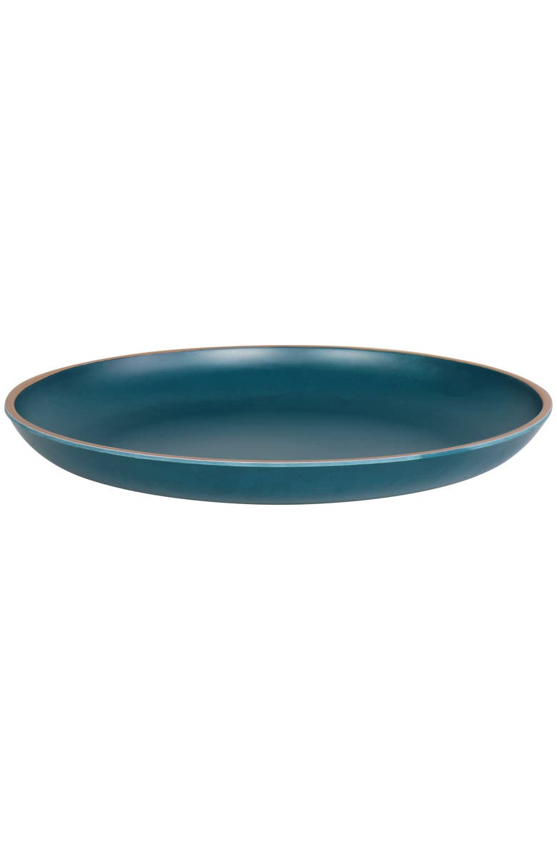 Gibson Home Rockabye 4 Piece Melamine Dinner Plate Set, Alternate, color, Dark Teal