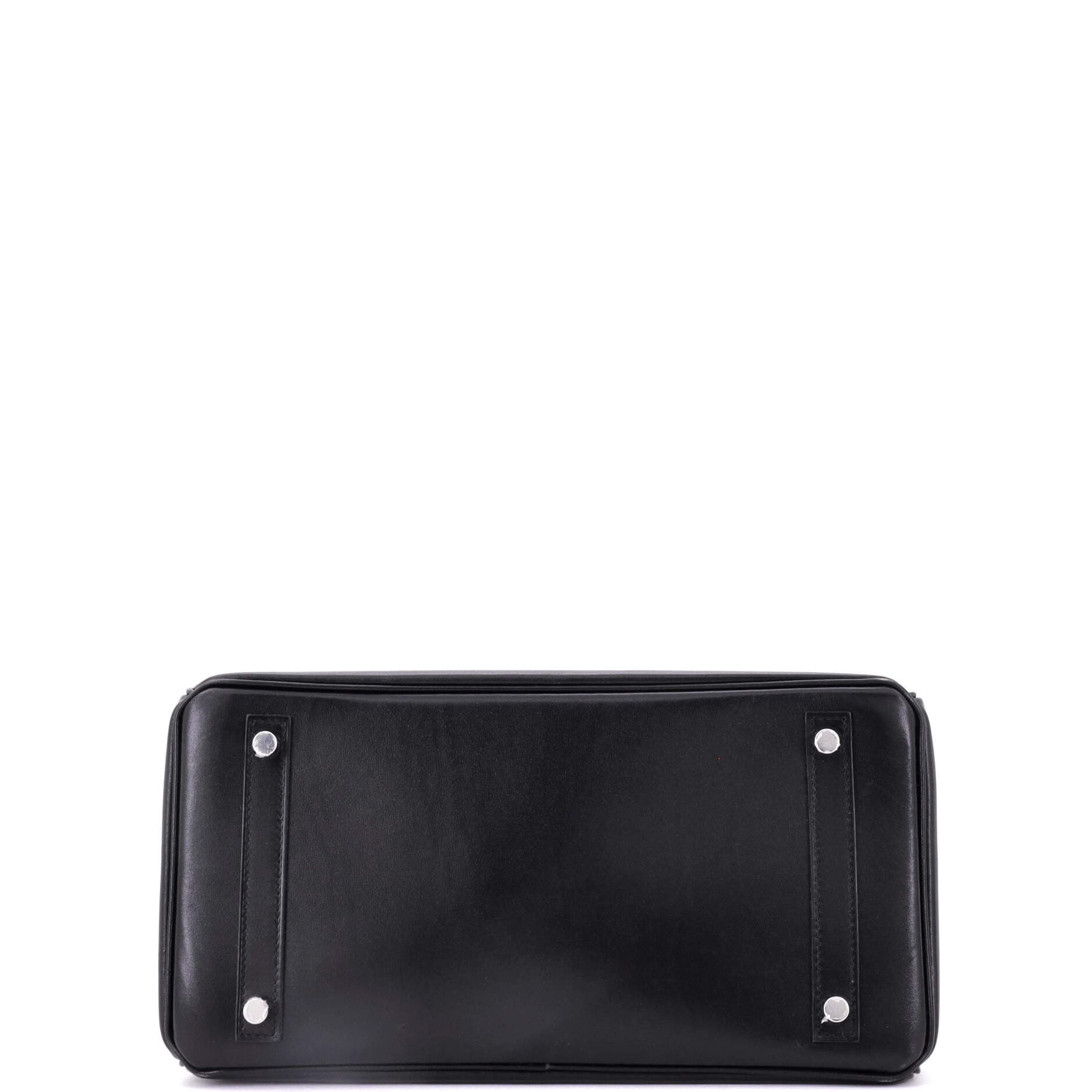 Pre-Owned Hermes Birkin Handbag Black Box Calf with Palladium Hardware 30, Alternate, color, 