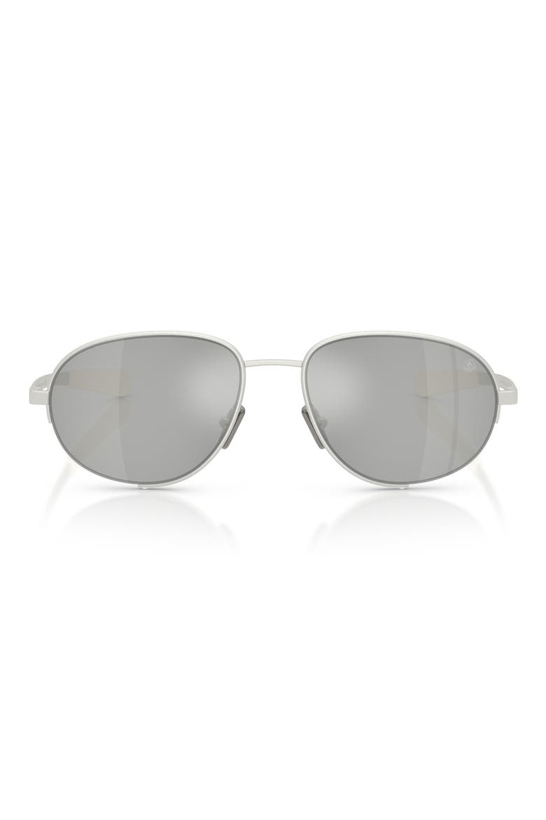 Circuit 56mm Oval Sunglasses, Main, color, SILVER / CLEAR MIRROR SILVER