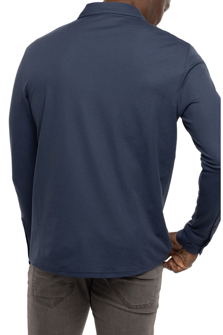 State Room Textured Long Sleeve Polo, Alternate, color, HEATHER TOTAL ECLIPSE
