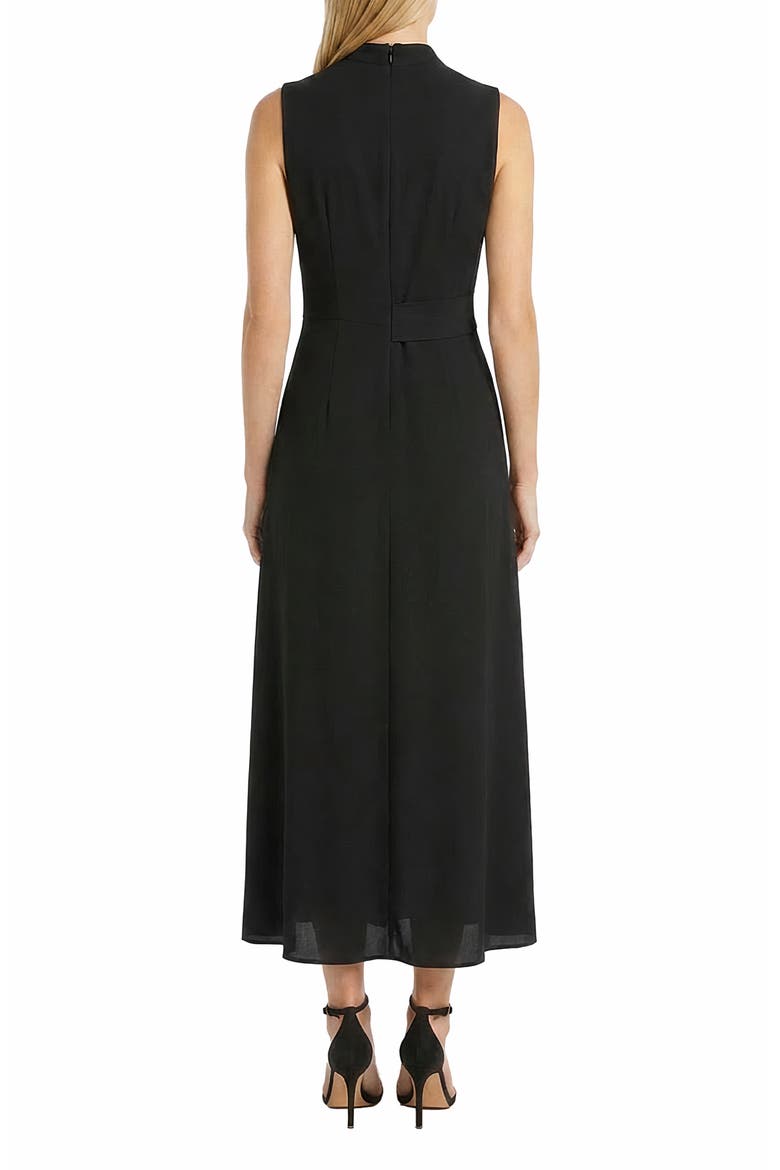 Pleated Sleeveless A-Line Dress, Alternate, color, BLACK