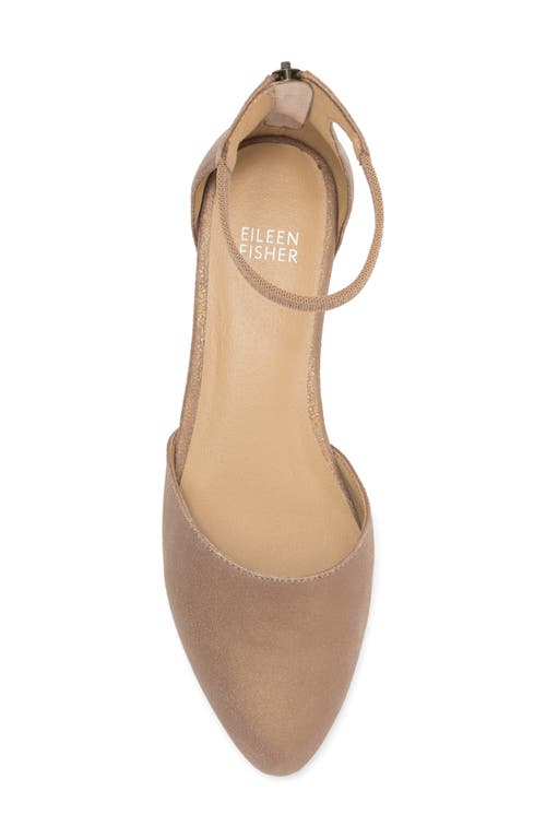 Eileen Fisher Ingle Ankle Strap Flat In Platinum Tan
