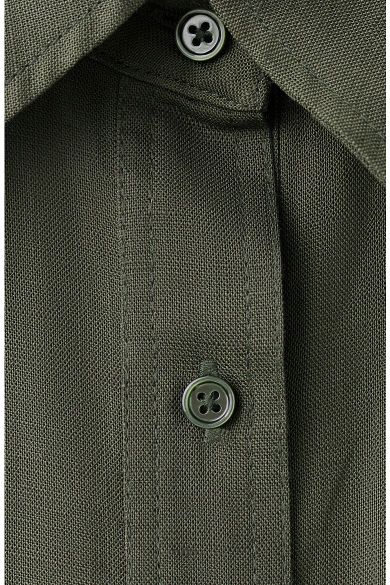 Lyocell Button-Up Jumpsuit, Alternate, color, KHAKI GREEN