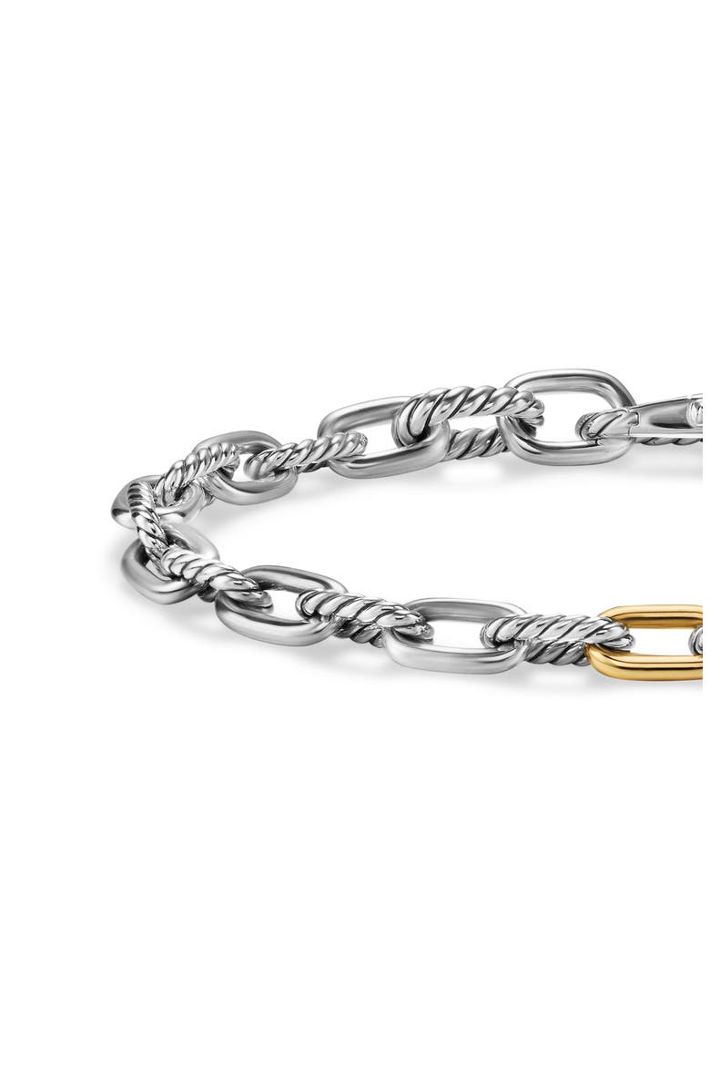 Men's DY Madison® Chain Bracelet in Sterling Silver with 18K Yellow Gold, 6mm, Alternate, color, SILVER