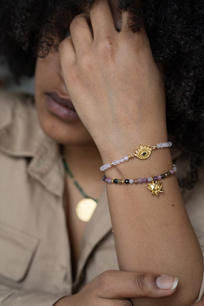 Heart Healing Evil Eye Bracelet, Alternate, color, Gold