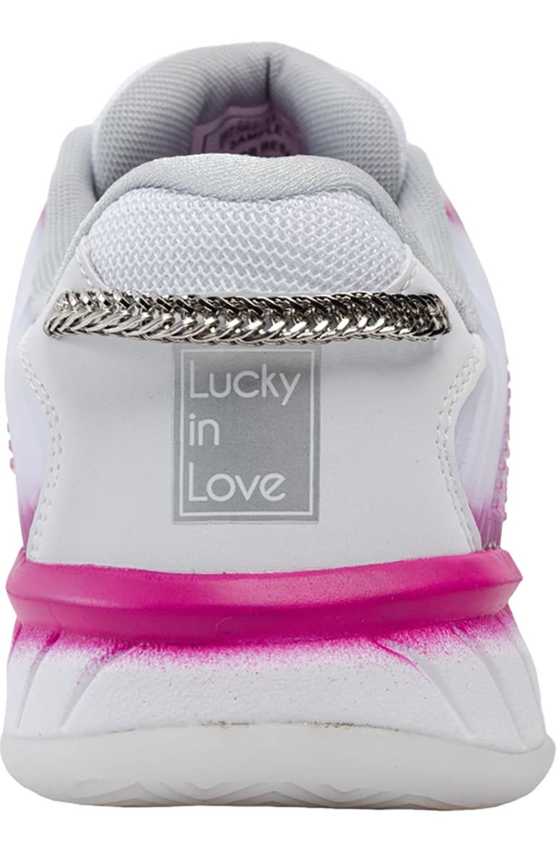 K-Swiss x Lucky In Love Hypercourt Express 2 Womens Tennis Shoes, Alternate, color, White/Mulberry/Silver