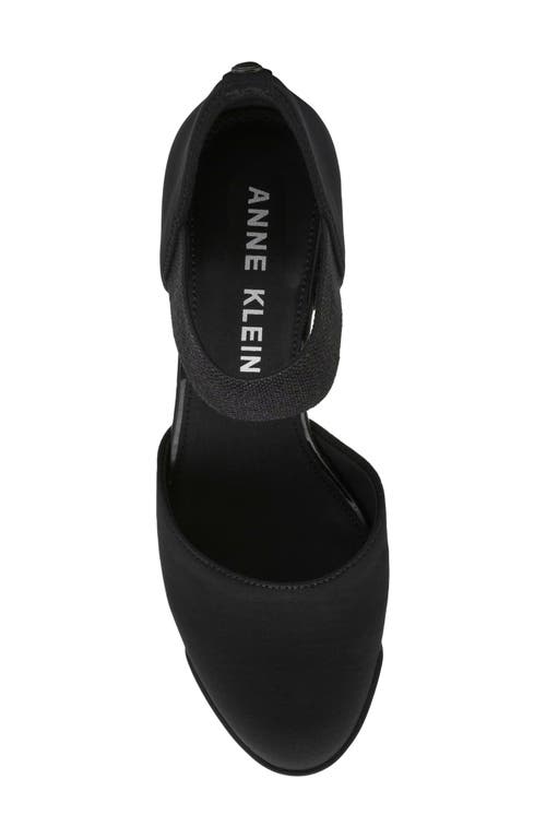 Anne Klein Tiffany Ankle Strap Wedge Pump In Black
