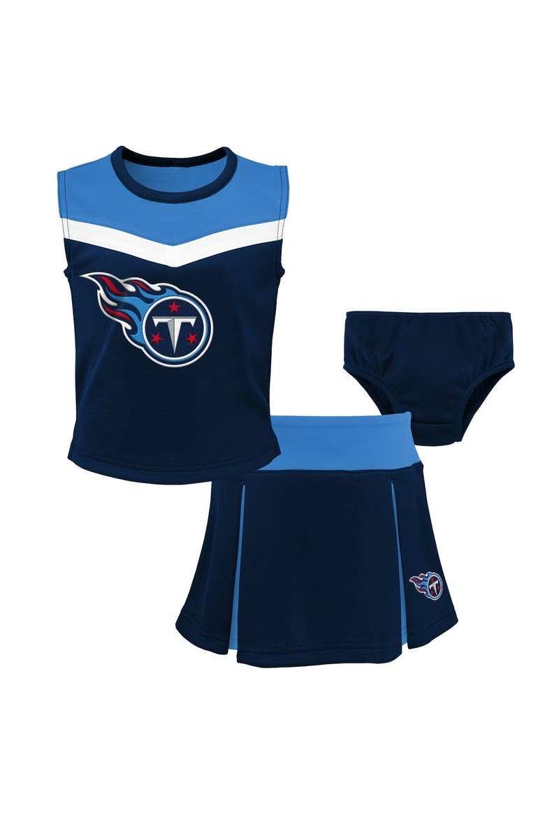 Girls Preschool Navy Tennessee Titans Spirit Cheerleader Two-Piece Set with Bloomers, Main, color, Navy
