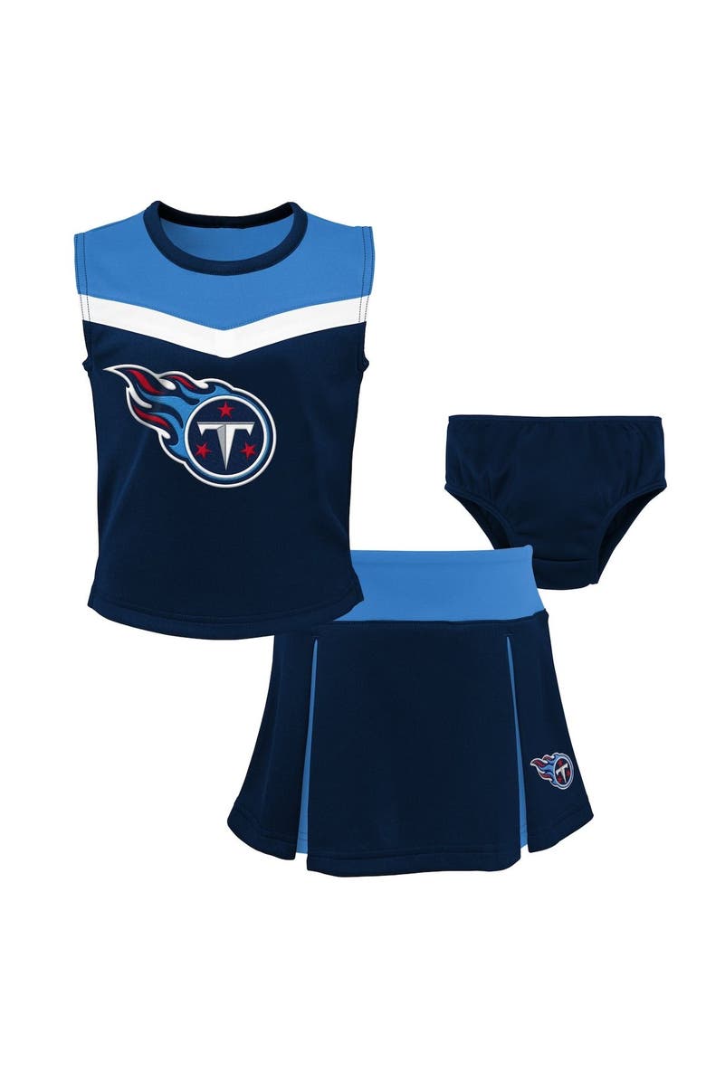 Outerstuff Girls Preschool Navy Tennessee Titans Spirit Cheerleader Two-Piece Set with Bloomers, Main, color, Navy