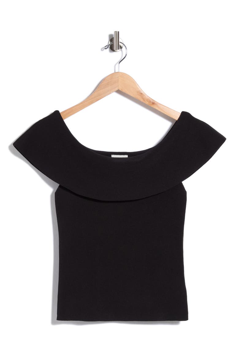 Off the Shoulder Top, Alternate, color, BLACK