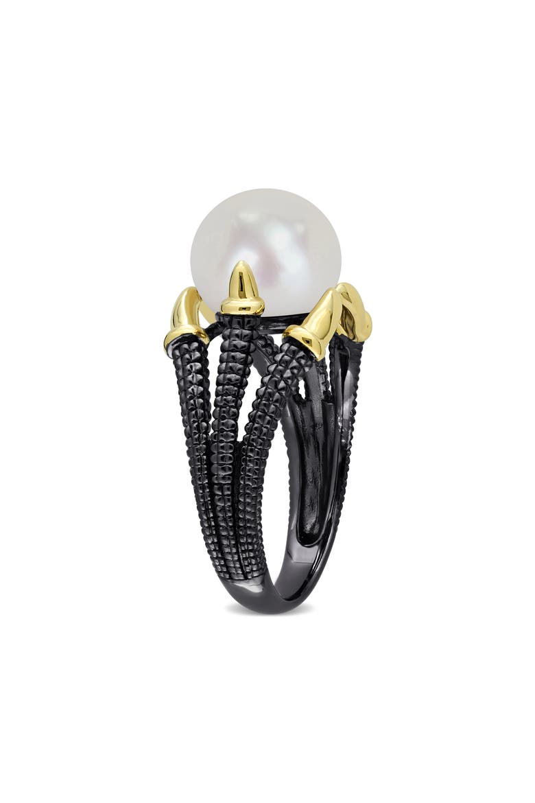 Cultured Pearl Two-Tone Ring, Alternate, color, WHITE