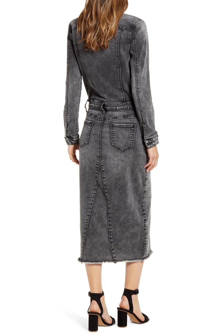 Piece Dyed Denim Dress, Alternate, color, GREY