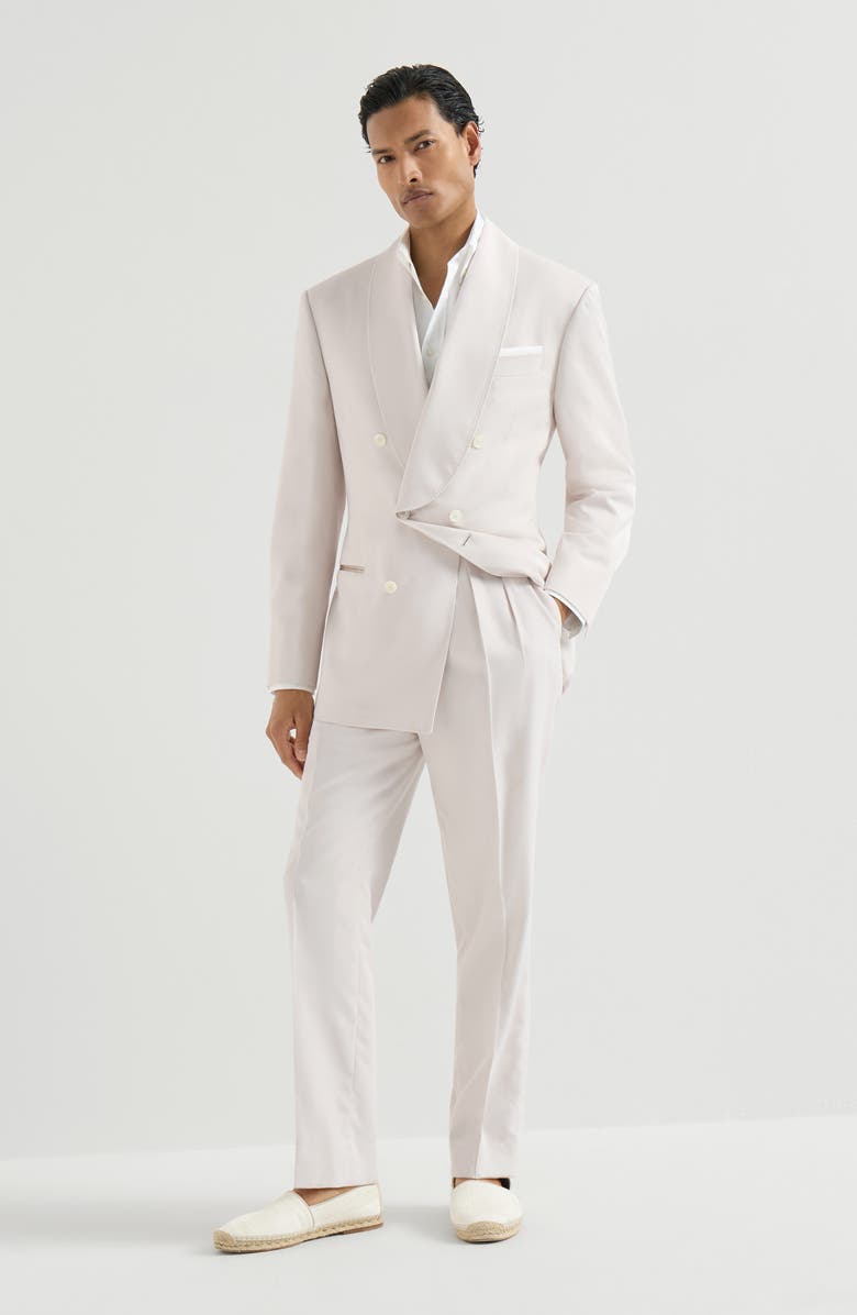 Brunello Cucinelli Délavé silk twill tuxedo, Alternate, color, Panama