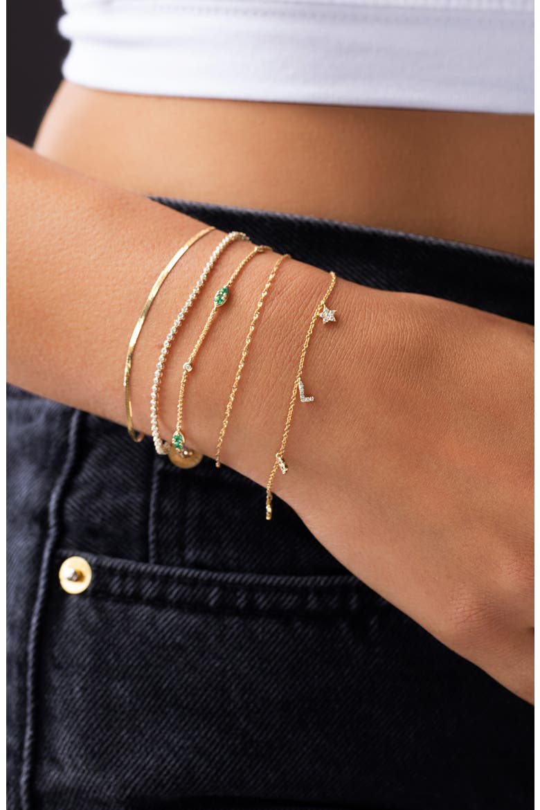 14K Gold Herringbone Chain Bracelet, Alternate, color, YELLOW GOLD