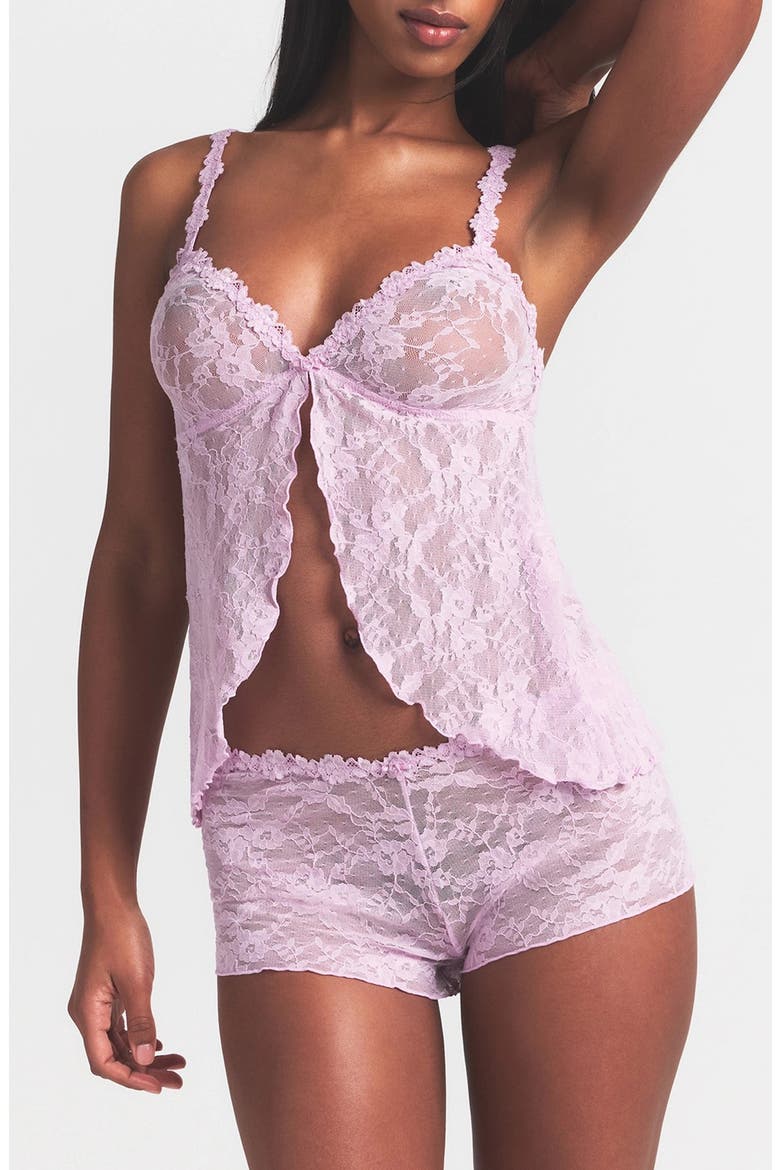 Stretch Lace Babydoll Top, Main, color, BABY PINK