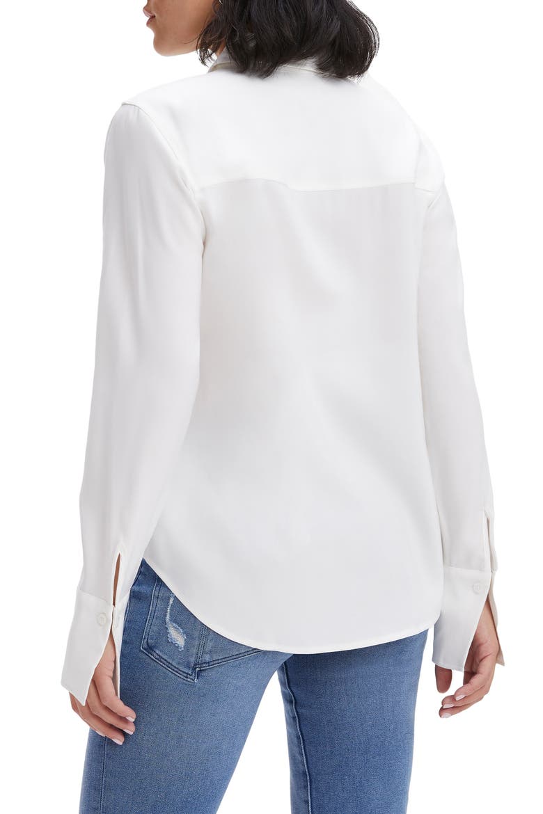 Flap Pocket Button-Up Shirt, Alternate, color, IVORY001