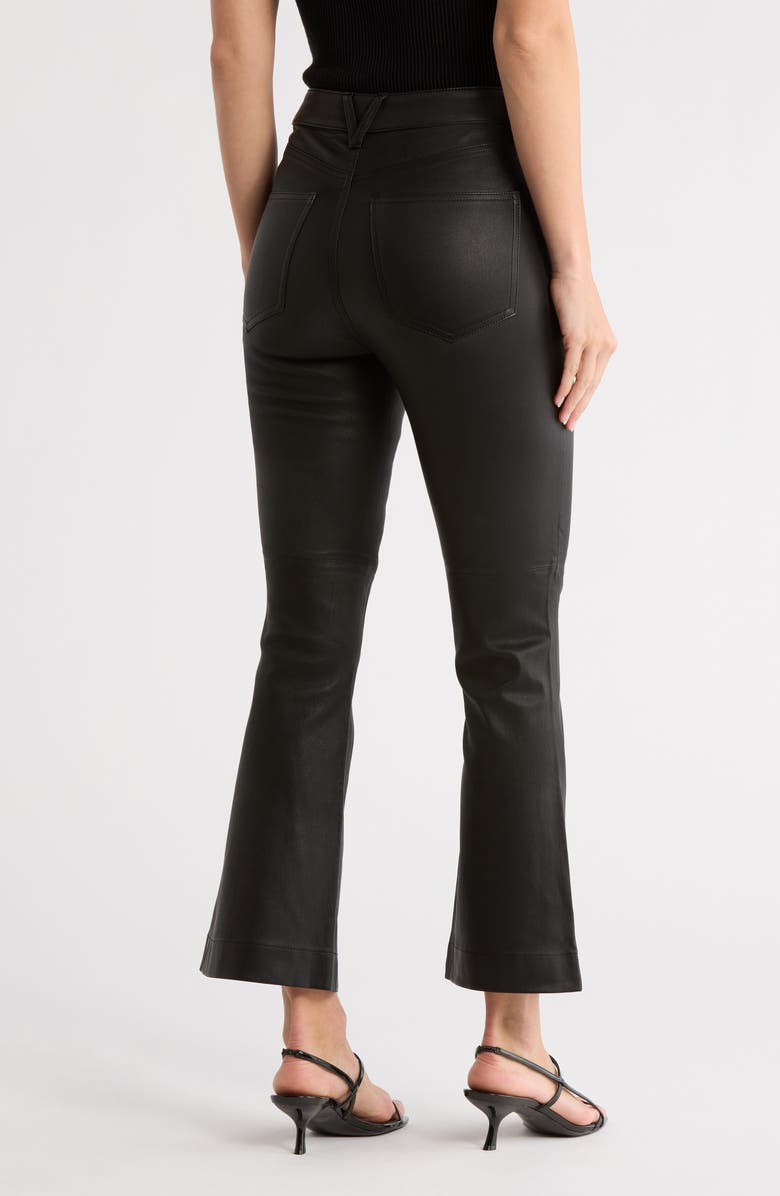 Veronica Beard Carson High Waist Ankle Flare Leather Pants, Alternate, color, Black