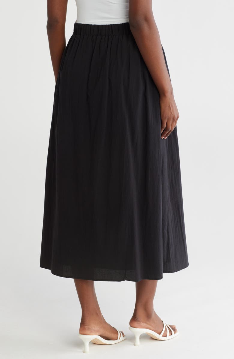 WAYF Elastic Back Cotton Maxi Skirt, Alternate, color, Black
