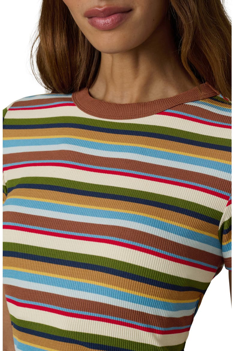 The Stripe Rib Baby T-Shirt, Alternate, color, BROWN MULTI VARIEGATED STRIPE