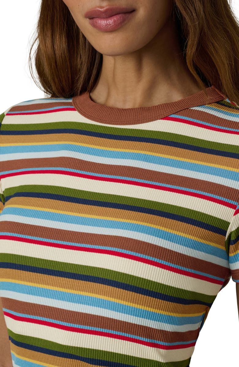Joe's The Stripe Rib Baby T-Shirt, Alternate, color, Brown Multi Variegated Stripe