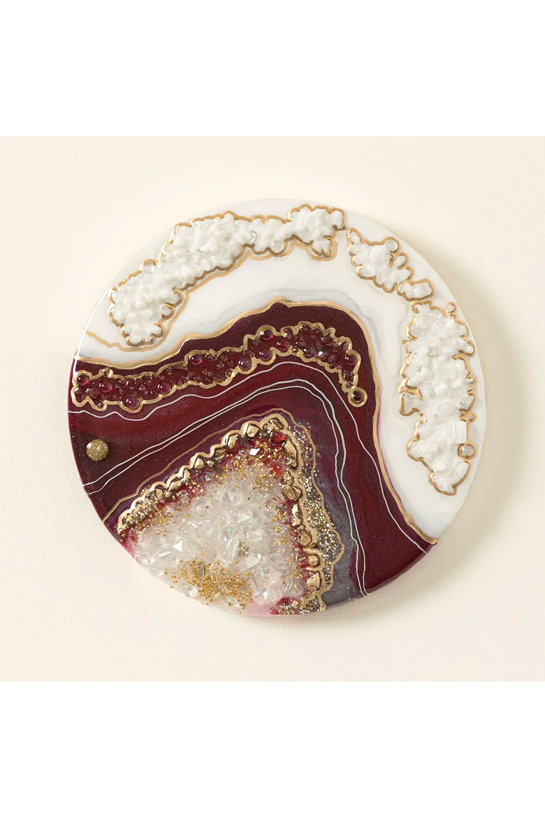 Birth Month Geode Art, Alternate, color, Garnet
