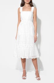 Adelyn Rae Savannah Scalloped Strap Cotton Eyelet Sundress