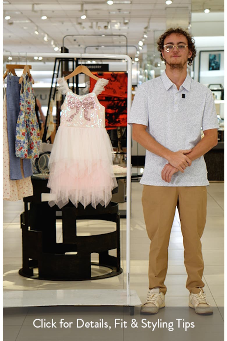 Sequin Bow Ruffle Tulle Dress video