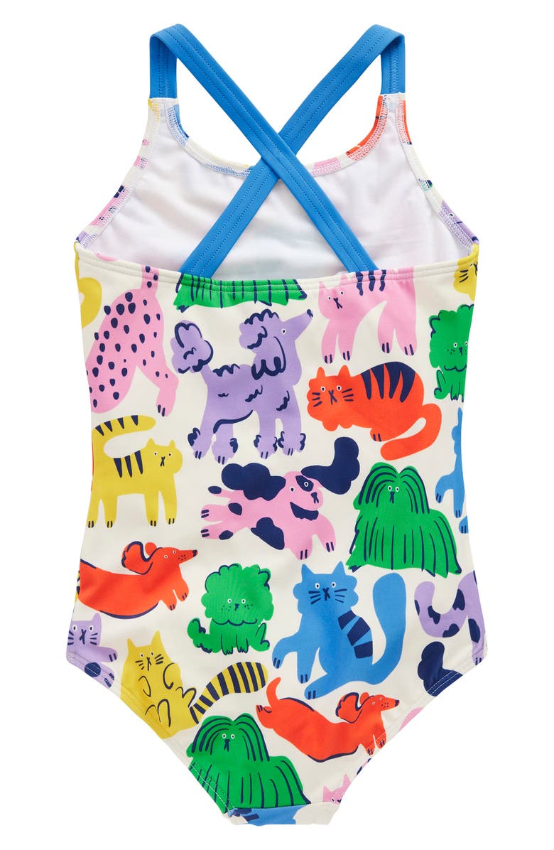 Mini Boden Kids' Crisscross Strap One-Piece Swimsuit, Alternate, color, 