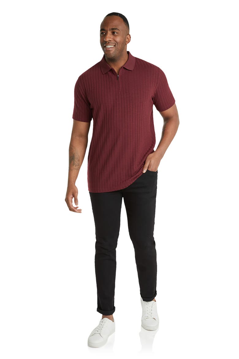 Page Zip Rib Polo , Alternate, color, PINOT