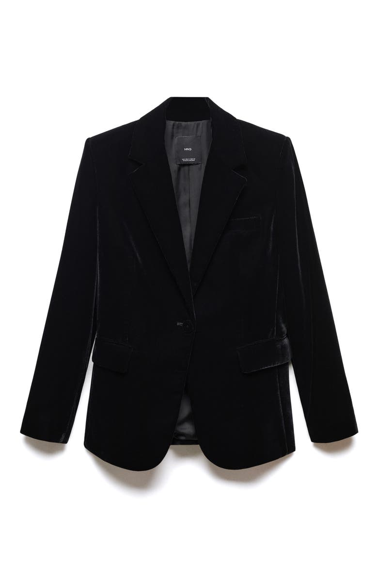 Velvet Blazer, Alternate, color, BLACK