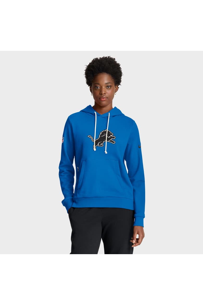 Women's Nike Blue Detroit Lions Sideline Standard Issue Initial Home Dri-FIT Hoodie, Main, color, Blue