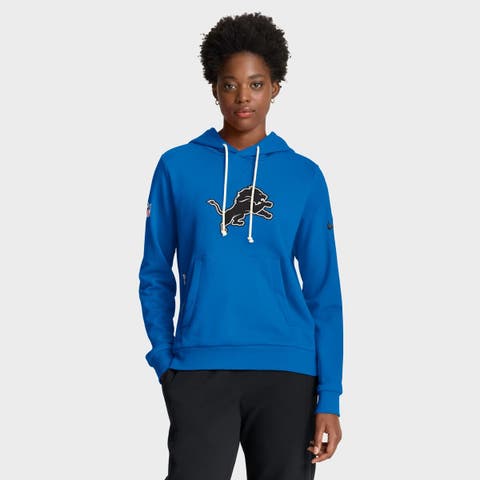 Women's Nike Blue Detroit Lions Sideline Standard Issue Initial Home Dri-FIT Hoodie