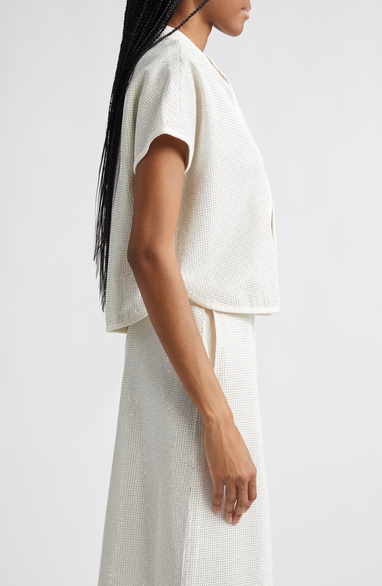 Emporio Armani Rhinestone Top, Alternate, color, Off White