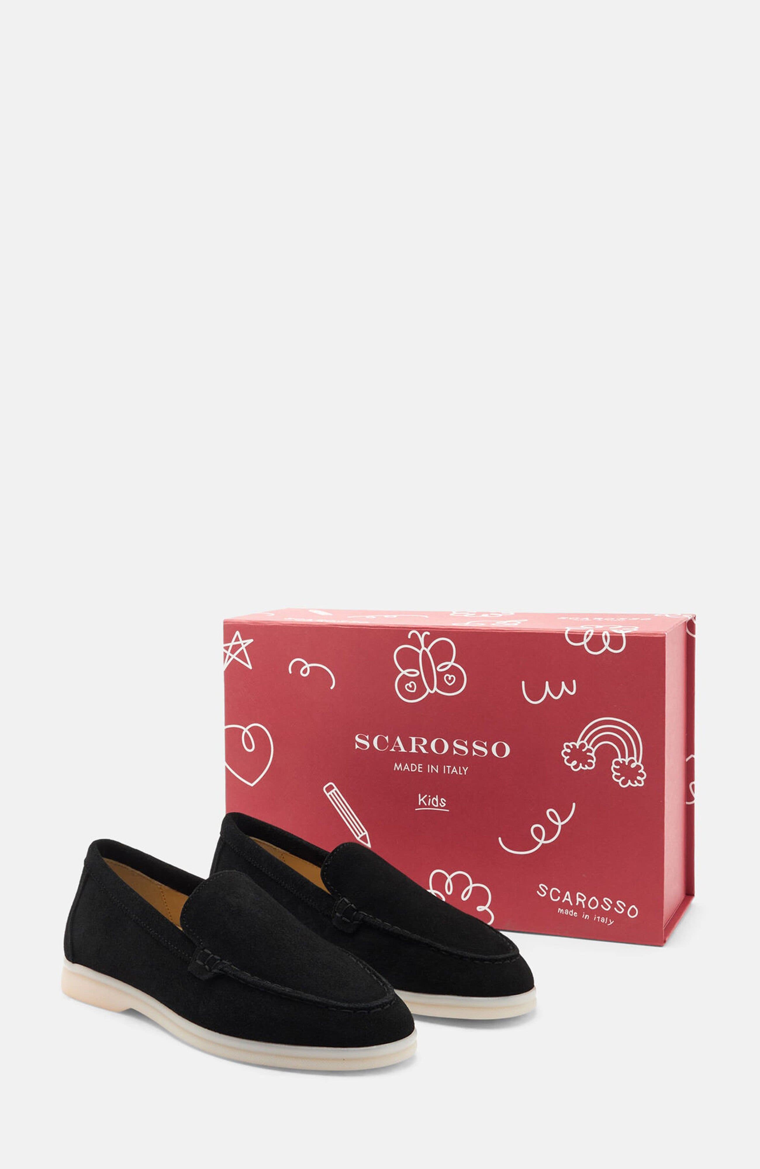 SCAROSSO Ludovico Boy Loafers, Alternate, color, Black - Suede