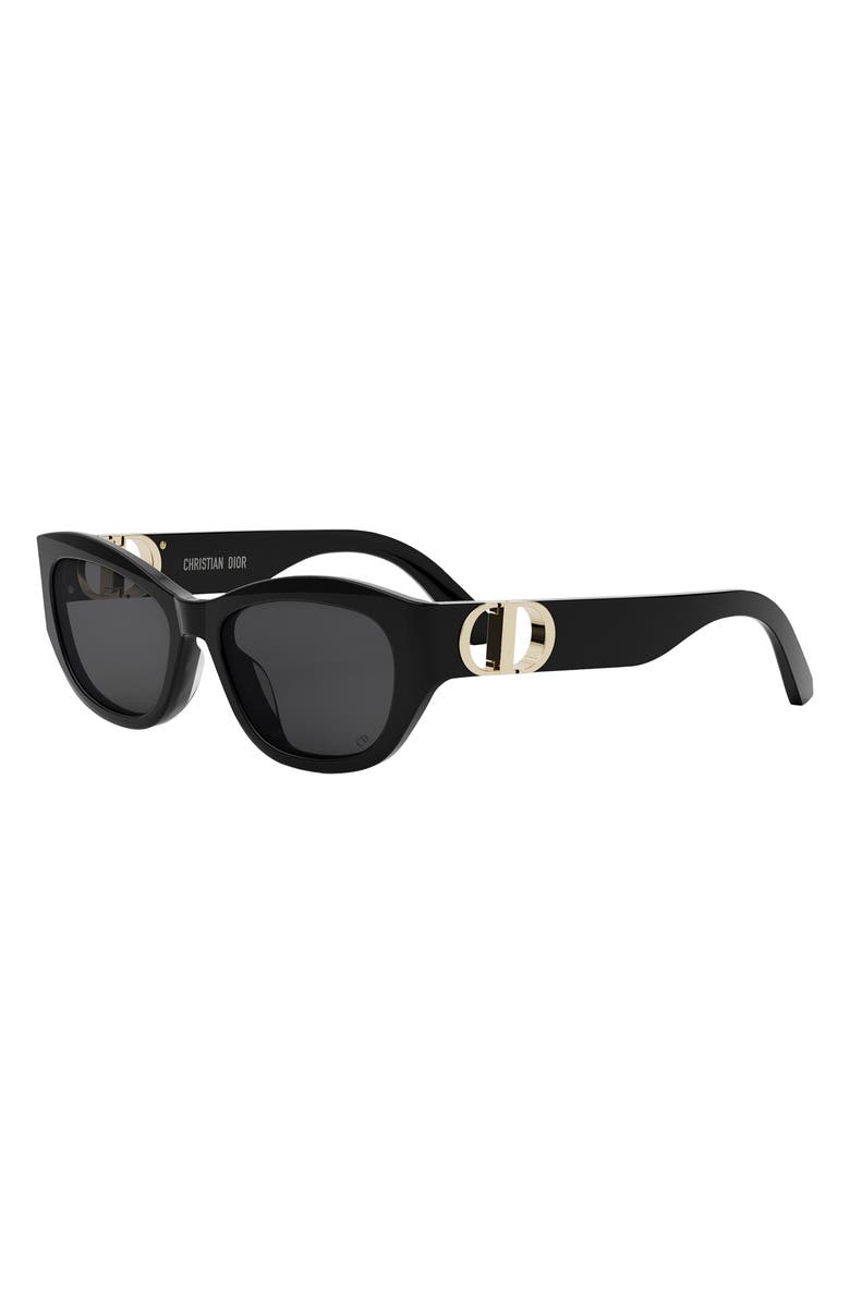DIOR 30Montaigne B5U 54mm Oval Sunglasses, Alternate, color, Shiny Black / Smoke