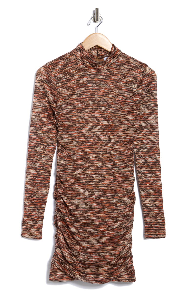 Ramy Brook Rana Long Sleeve Minidress, Alternate, color, Caramel Combo