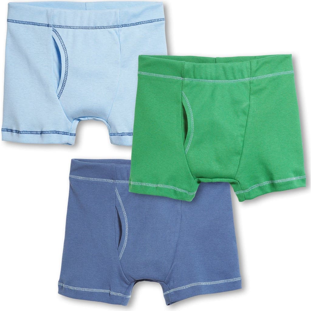 City Threads Usa-made Kids' Boys Soft Cotton Boxer Briefs 3-pack In Blue