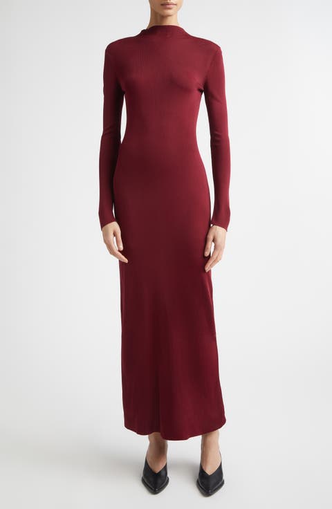 Kaplan Long Sleeve Knit Funnel Neck Dress