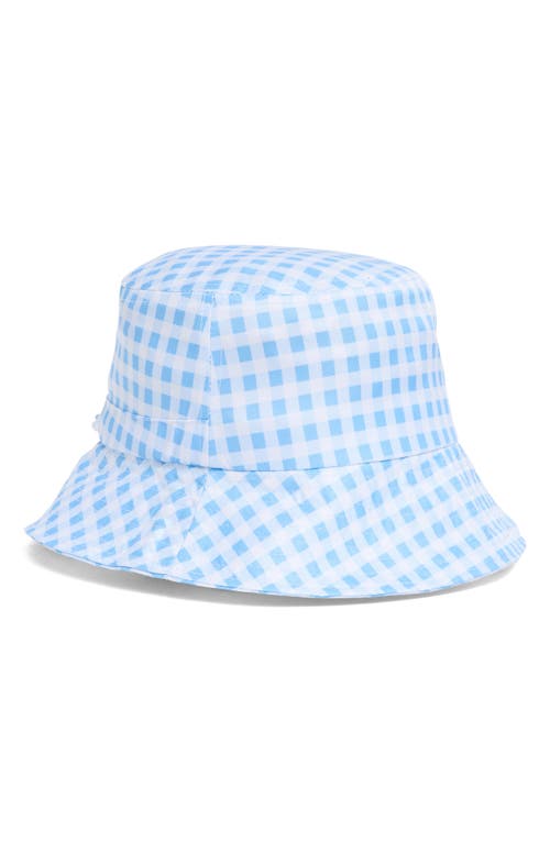 Area Stars Drawstring Gingham Bucket Hat In Blue