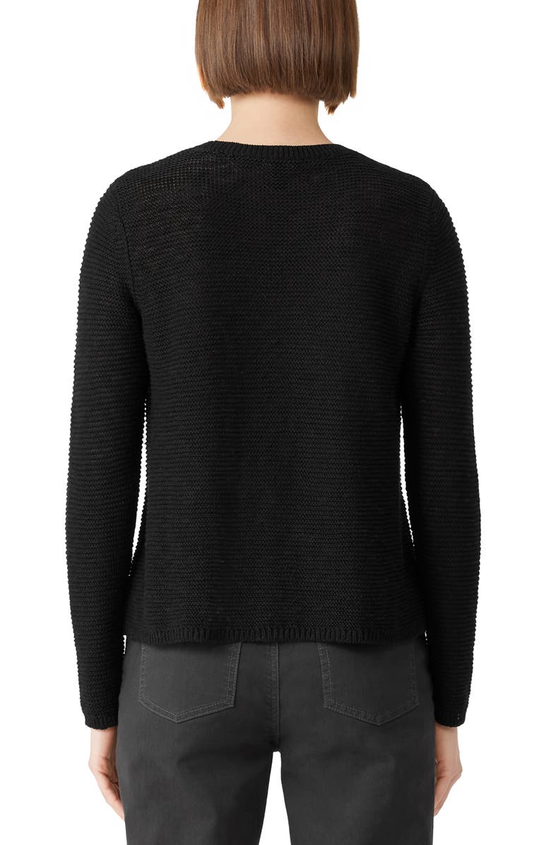 Eileen Fisher Textured Crewneck Organic Linen & Cotton Sweater, Alternate, color,