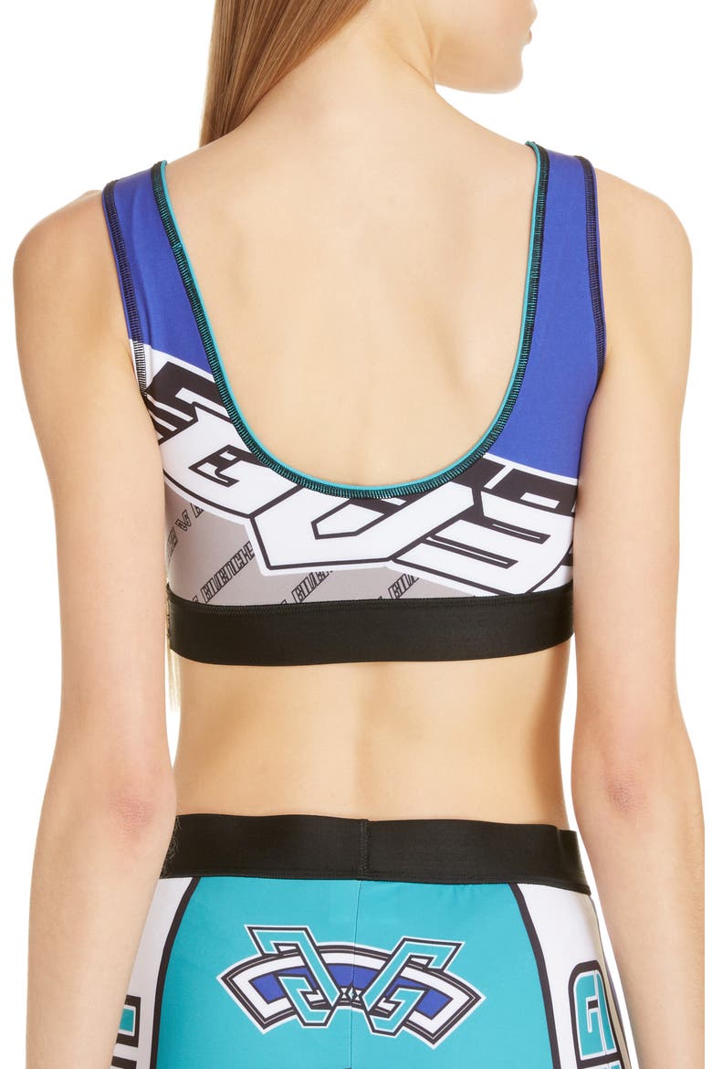 Logo Sports Bra, Alternate, color, BLACK/ BLUE