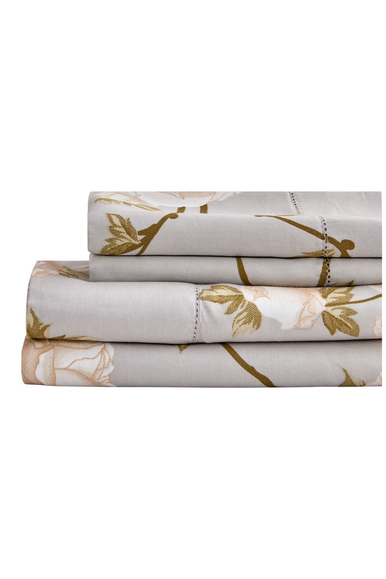 Rose 400 Thread Count Cotton Sheet Set, Main, color, IVORY