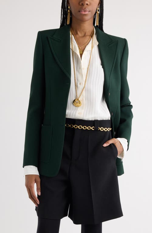 Chloé Single-breasted Wool Jacket In Nightfall Green