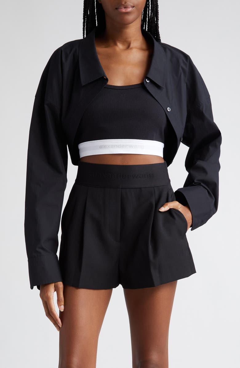 Alexander Wang Layered Crop Bolero, Main, color, 