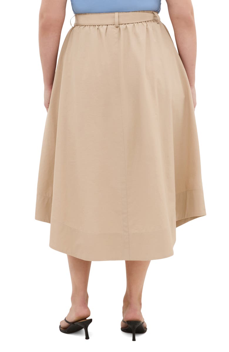 City Chic Ally Midi A-Line Skirt, Alternate, color, Taupe