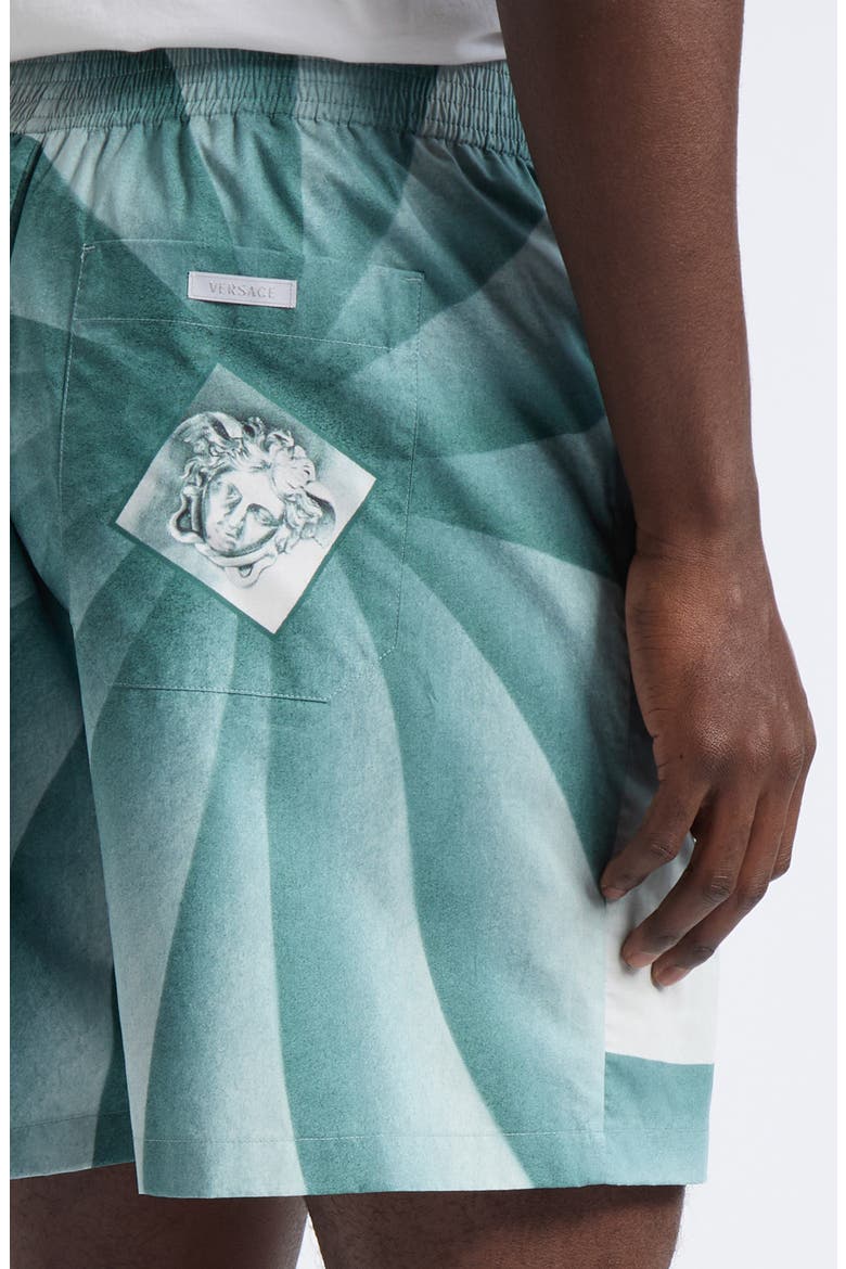 The Vortex Print Cotton Poplin Shorts, Alternate, color, 5GE50-LIGHT TEAL