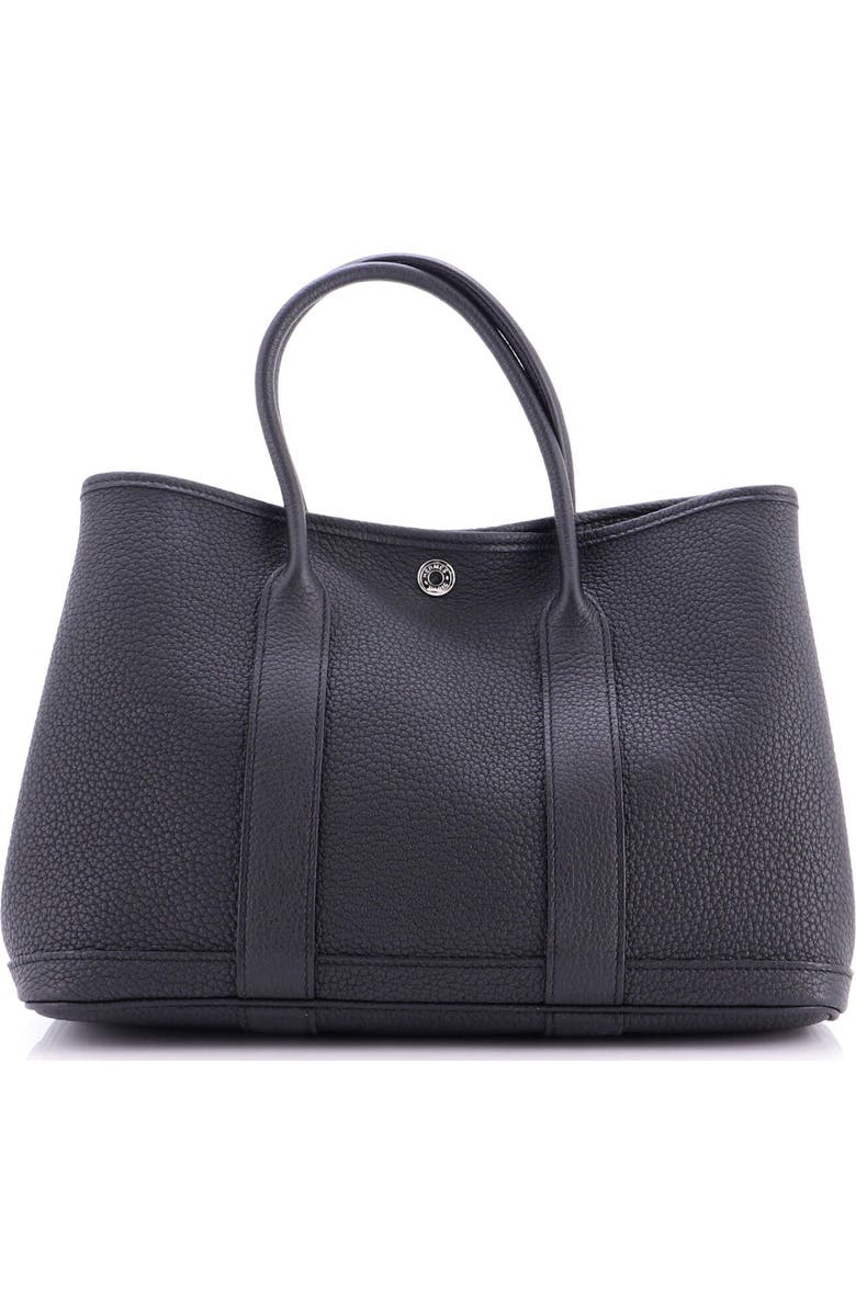 Pre-Owned Hermes Garden Party Tote Leather 30, Main, color, Noir